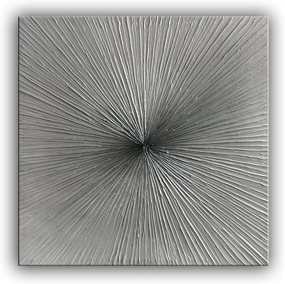 3D Abstract Art Oil Paintings on Canvas Texture Silver Gray Color Abstract Artwork Modern Home Decor Canvas Wall Art Ready to Hang for Living Room Bedroom 30x30inch