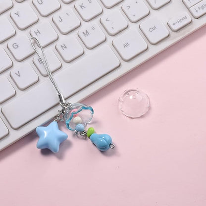 80Pcs Acrylic Clear Flower Bead Caps for Jewelry Making, Transparent Bell Charms, Semi-Round Floral Beads Bulk with Wavy Edge, Jellyfish Beads for Wind Chimes DIY Craft Key Chains-13 * 22mm