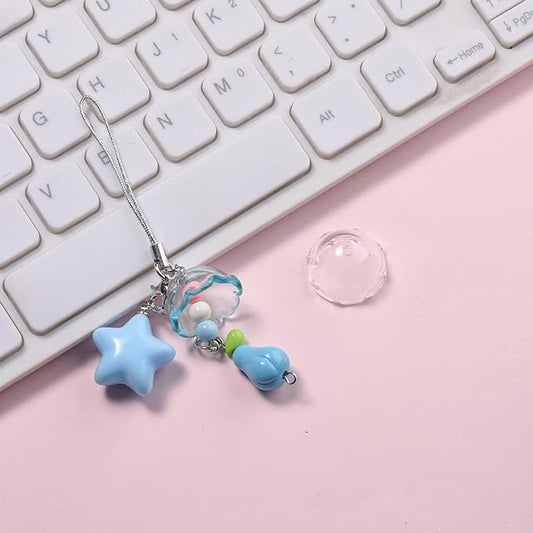 80Pcs Acrylic Clear Flower Bead Caps for Jewelry Making, Transparent Bell Charms, Semi-Round Floral Beads Bulk with Wavy Edge, Jellyfish Beads for Wind Chimes DIY Craft Key Chains-13 * 22mm