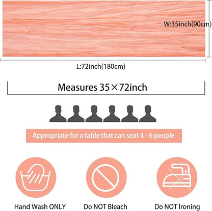 12 Pack Cheesecloth Table Runner 35x72 Inch Boho Gauze Table Runner Rustic Cheese Cloth Long Romantic Table Runners for Wedding Bridal Shower Birthday Party Table Decor (Peach Coral)