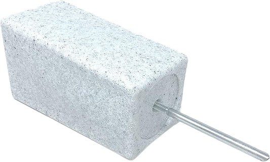 OPTIMUM Square Memorial Cemetery Flower Vase - Plastic (White Granite) with Metal Ground Spike, Grave Marker, Decorations for Gravesite, Headstone Flowers Holder, Garden Lawn & Yard