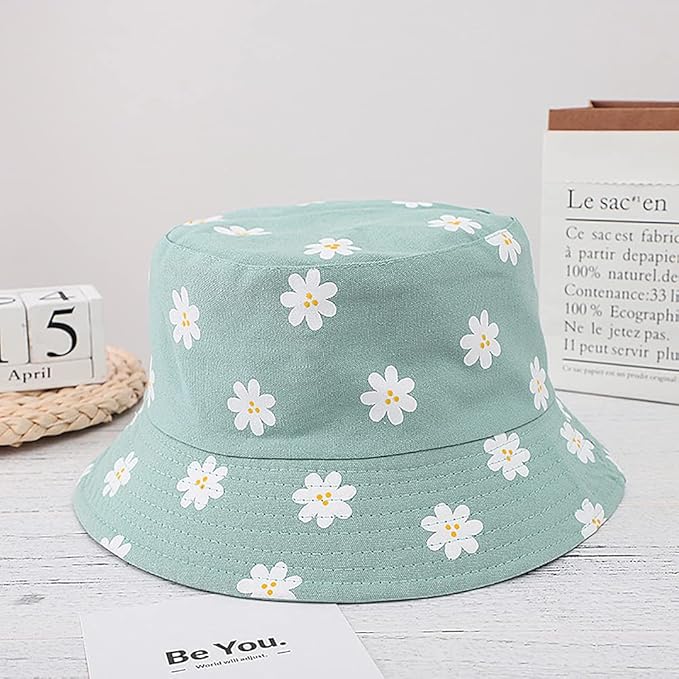 XYIYI Cute Bucket Hat Beach Fisherman Hats for Women, Reversible Double-Side-Wear