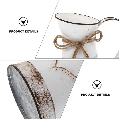 BESTonZON Decorative Metal Iron Flower Vase Tabletop Floral Arrangement Pot for Home Office Boutique Dessert Shop for Fresh Artificial Flowers