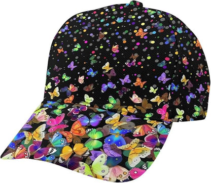 Pastel Cornflowers Floral Baseball Cap Dad Hats All-Over Print Fashion Accessory 100% Polyester Adjusts to Fit Most