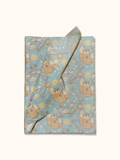 Pro Supply Global Beach Fun Printed Tissue Paper for Gift Bags or Boxes and Wrapping - Summer Bulk Decorative Art Tissue Paper for Packaging and Gifting | 24 Sheets 20" x 30"