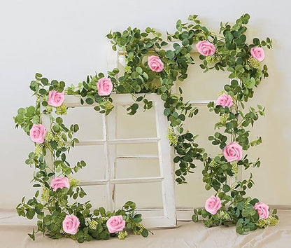 Artificial Flowers Glitter Flowers Foam Roses 30 PCS Pink Roses Foam Flowers Glitter Roses with Stem Fake Flowers for DIY Wedding Bridal Bouquet Party Centerpieces Decor(Pink)