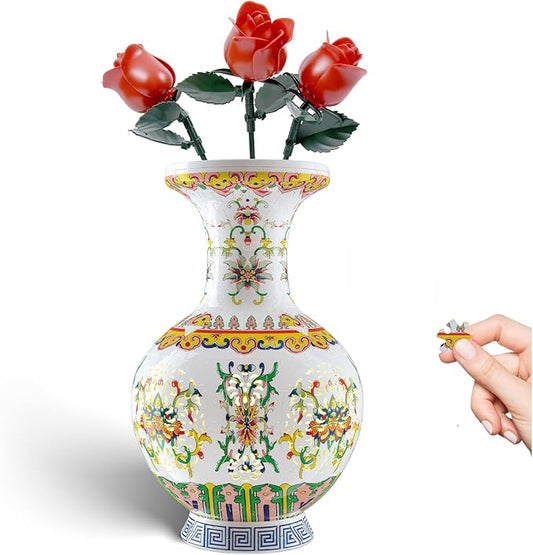 3D Puzzle Vase, 160 Curved Pieces DIY Flower Vase Craft Kit & 3D Puzzles for Adults, Creative Jigsaw Art Project Home Décor Centerpiece, (C-Imperial Palace Pattern)