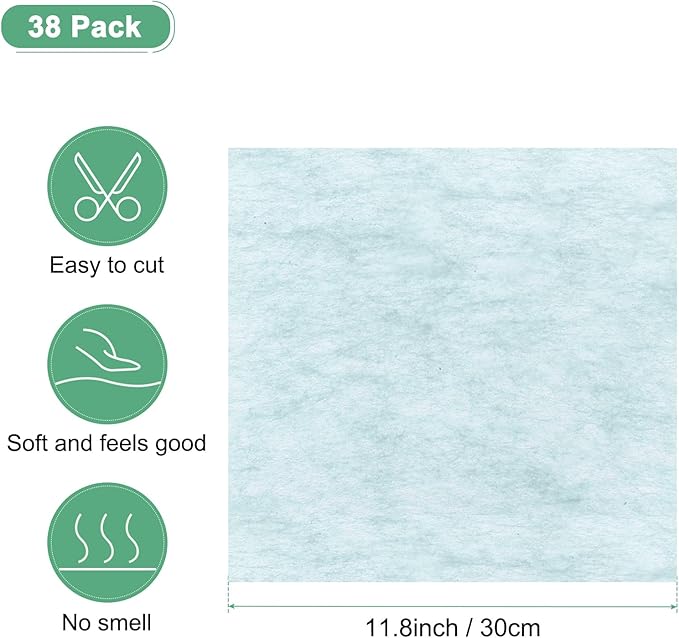 M METERXITY 38-Sheet Korean Cotton Wrapping Flower Paper, 11.8 Inch Waterproof Floral Wrapping Cotton Paper for Bouquets/Gift Packaging [Sky Blue]
