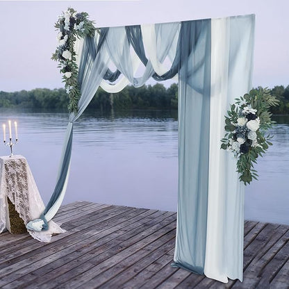 Artificial Wedding Arch Flowers Kit (Pack of 5),2pcs Artificial Hanging Flower Arch Decor,for Wedding Ceremony Arbor Reception Backdrop Rose Floral Party Outdoor Decoration Blue