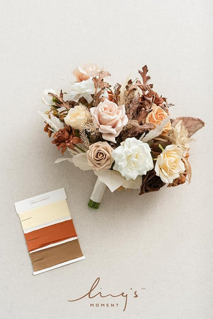 Ling's Moment 13 Inch Artificial Wedding Bouquets for Bride Bridal Bouquet Bridesmaid Bouquet Tossing Bouquet for Wedding Ceremony Anniversary Bridal Shower