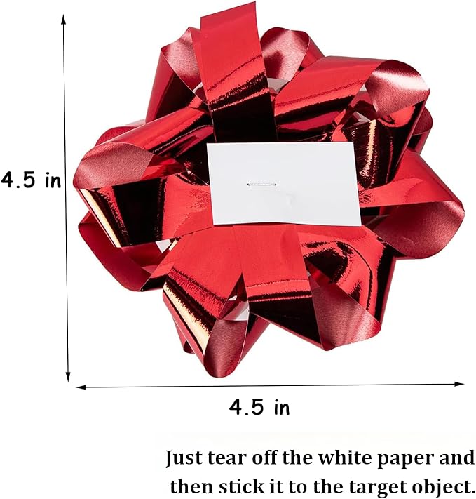 CHOIEO 15 Pcs Gift Bows Assortment, Decor for Christmas, Birthdays, Weddings, Holiday Embellishments, Presents, Wrapping Paper, Anniversaries, Baby Showers, Bridal Showers, Hanukkah (Red)