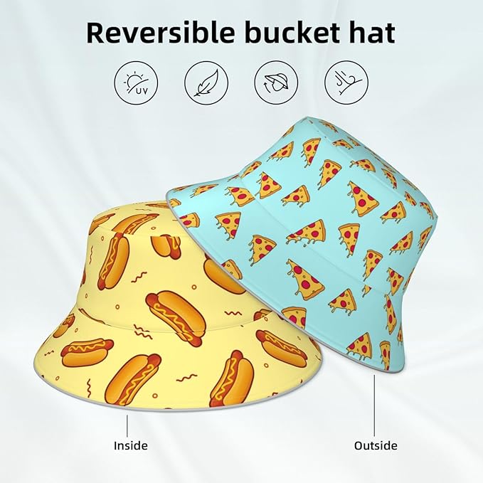 Hat Reversible Fisherman Hats Double Sided Wearing for Women Men Boys Girls