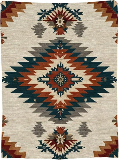 Boho Western Blanket Aztec Tribal Southwest Throw Blanket Southwestern Navajo Soft Cozy Fleece Fuzzy Stuffed Plush Flannel Gifts for Girls Women Boys Kids Adults 40''x50''