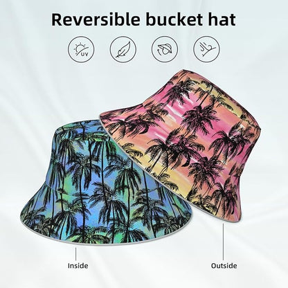Hat Reversible Fisherman Hats Double Sided Wearing for Women Men Boys Girls