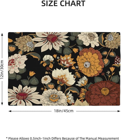 Boho Flower Placemats, Colorful Bohemian Floral Place Mat Set of 4,Wildflower Summer Table Mats for Party Kitchen Dining Decoration 4 PCS, Style-10