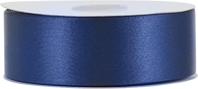 MEEDEE Navy Satin Ribbon 1-1/2 Inch Navy Blue Ribbon Lux Double Faced Satin Ribbons by 50 Yards Navy Blue Polyester Ribbons for Crafts, Weddings, Flower Bouquet, Holiday Decorating