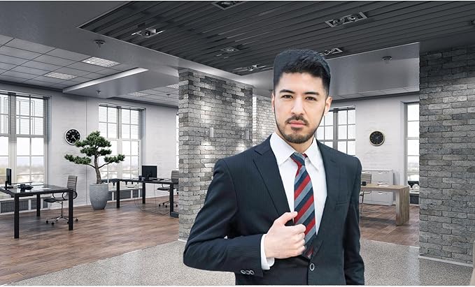 Modern Office Background for Video Conference Business Office Backdrop Interior Brick Wall Windows Virtual Offices Scene Photography Background Live Video Zoom Calls Backdrop Props 15x10ft