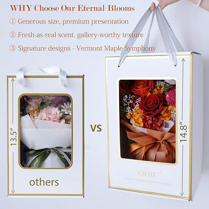 ZMRU Fall Preserved Flower Bouquet, Flowers for Delivery Prime, Mothers Day Gifts, Flowers Fresh Bouquet,Birthday for Women, Mom,Grandma Valentine's Gift, Anniversary Decor,Graduation Surprise