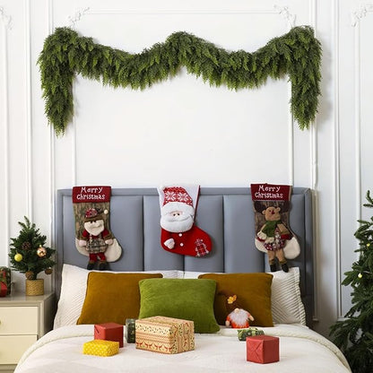 16 Ft Christmas Cedar Garland, Realistic Faux Pine Garlands, Green Artificial Greenery Garland for Winter Home, Mantle, Fireplace, Indoor, Outdoor Christmas Decorations (1Pcs)