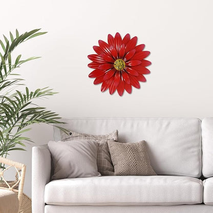 Dekomere Metal Flowers Outdoor Decor 13" Metal Sunflower Wall Art Decorations Sunflower Wall Decor for Kitchen Living Room Porch Garden Yard