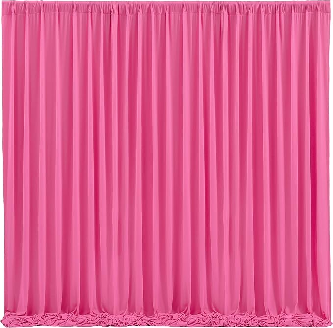 Hot Pink Backdrop Curtain 8 Panels-Wrinkle-Free Polyester Photography Drapes for Wedding Party Photo Background Decorations- 32 X10FT (Hot Pink)