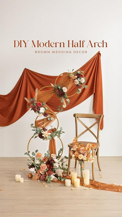 Ling's moment Fall Artificial Flowers 25Pcs Amber Roses Decor w/Stems,3" Real Touch DIY Foam Floral for Wedding Bouquet/Centerpieces, Outdoors Party Backdrop, Room/Table, and Garden/Pot Decorations
