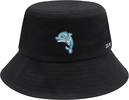 ZLYC Unisex Fashion Embroidered Bucket Hat Summer Fisherman Cap for Men Women