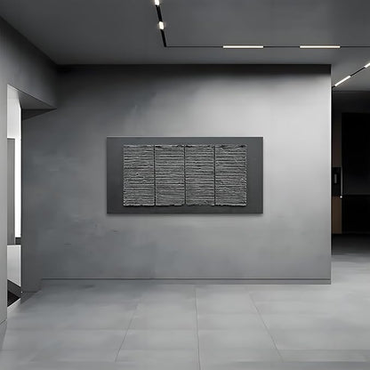 Hand-Painted Black Abstract Wall Decorative Oil Painting Thick Texture Minimalist Art Large Home Wall Decorative Painting 30x60 inches