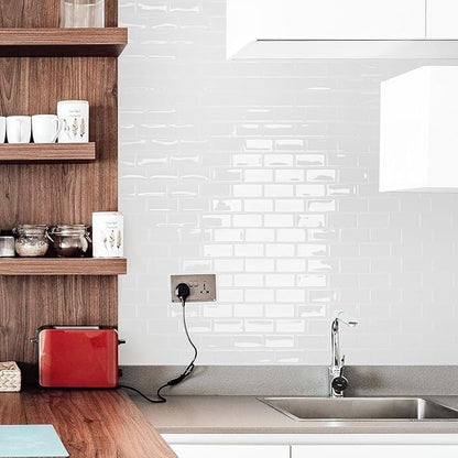 Art3d 10-Sheet Peel and Stick Backsplash Tile for Kitchen - 12”×12” Stick on Wall Tile for Kitchen Bathroom Countertop Living Room, White Washed