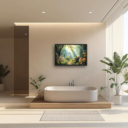 Green Forest Large Wall Art Garden Pictures Wall Decor Nature Sunlight Landscape Big Canvas Painting Prints Framed Artwork Home Decorations Above Bed for Bedroom Living Room Dining Room 36"x24"