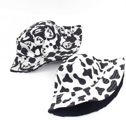 Mashiaoyi Unisex Print Double-Side-Wear Reversible Bucket Hat