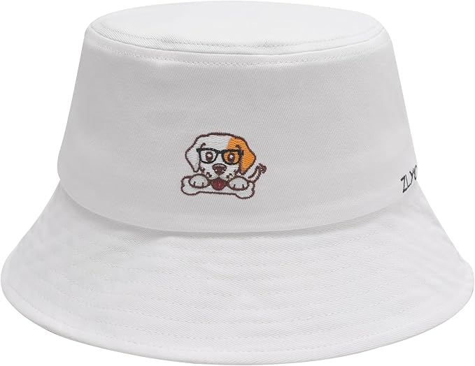 ZLYC Unisex Fashion Embroidered Bucket Hat Summer Fisherman Cap for Men Women