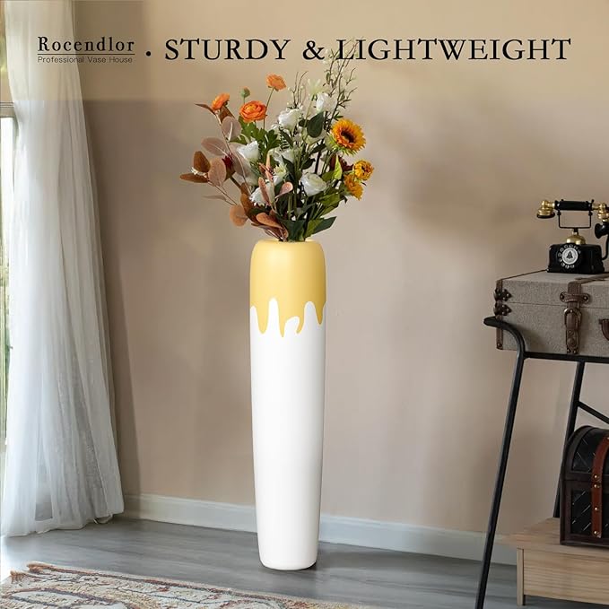 27.5" Floor Vase for Home Decor - Tall Floor Vase for Living Room, Bedroom, Office - Elegant Minimalist Tall Vases for Large Dried Stems, Pampas Grass, Artificial Branches
