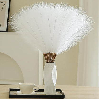 30pcs White Pampas Grass - 24 Inch Faux Pampas Grass Decor, Artificial Tall Pampas Grass for Wedding Flower Arrangement, Party Decorations, Christmas and Home Decor (White)