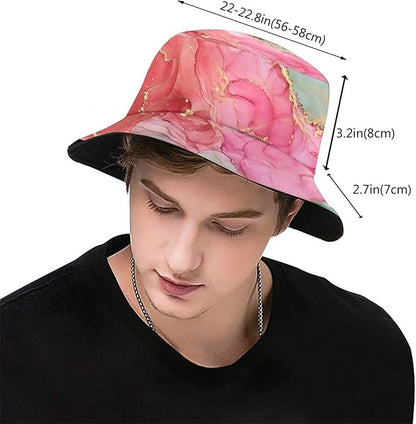 Bucket Hat for Women Men, Summer Print Hat Travel Packable Sun Cap Outdoor Hat for Women and Men