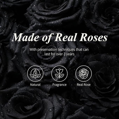 Glass Rose Preserved Flowers, 12.3inch Forever Roses Gift, Flowers for Delivery, Long Lasting Eternal Flower Rose Gifts for Women Mom Wife Girlfriend Grandma Black