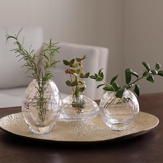 Beatriz Ball Glass Faceted Teardrop Bud Vase (Clear)