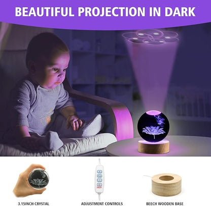 Butterfly Gifts for Women, 3.15in 3D Crystal Ball Lamp with Remote, Night Light, Butterfly Decor, Lamp Birthday Christmas Mother Day for Girls, Woman, Daughter
