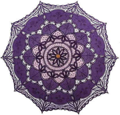Lace Parasol Umbrella Vintage Wedding Bridal Lace Umbrella for Decoration Photo Tea Party 32 Inch Adult Size