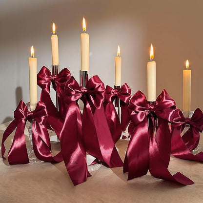 1-1/2 Inch Wide Dark Red Satin Ribbon, 50 Yards Solid Polyester Fabric Ribbon for Roses Making, Gift Wrapping, Christmas, Wedding Decorations, Crafts, Bows, Flower Bouquets