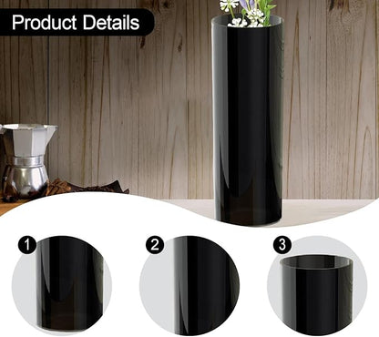 Qianly Tall Cylinder Vase Floor Decorative Standing Vase Flower Holder Hydroponic Plant Pot for Entryway Farmhouse Dining Room