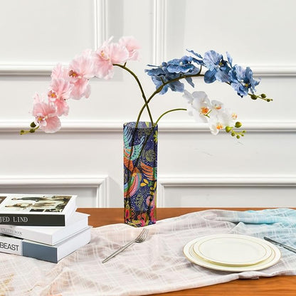 Vase Plastic Vase Elegant Cylinder Flower Vase Shatterproof Decorative Centerpiece for Home Table Office Weddings Events (11.8 x 3.9 in)