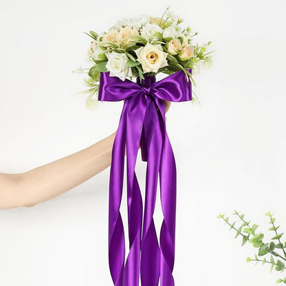 Purple Ribbon 2 Inch 60 Yards, Dark Purple Satin Ribbon for Flower Bouquet, Wedding, Crafts, Gift Wrapping, Baby Shower, DIY Bows, Halloween, Christmas