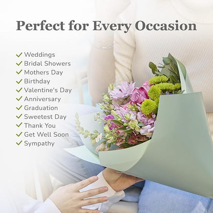 the florist Supply 20 Sheets Premium Flower Wrapping Paper | Waterproof Flower Wrapping Paper for Bouquets | Double Sided Floral Bouquet Sheets | DIY Gifts Colorblend Ocean Spray