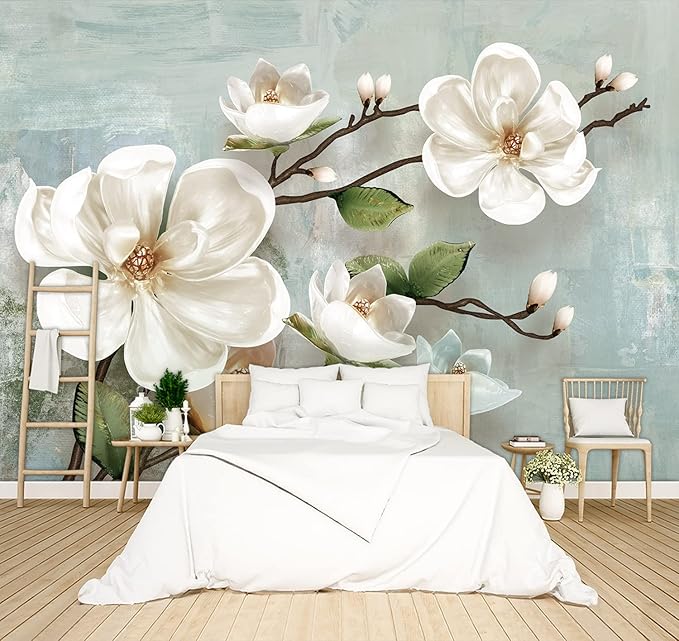 Beautiful 3D Floral Wallpaper Bedroom Modern Flowers murals Trendy Office Decorative Living Room tv Background Large Wall Mural - 183"x120" Not Peel and Stick