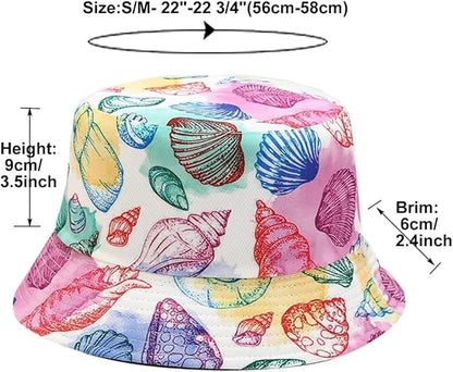 Quanhaigou Bucket Hat for Men Women,Packable Reversible Printed Sun Hats,Fisherman Outdoor Summer Travel Hiking Beach Caps