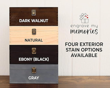 Personalized Baby Memory Box for Keepsakes Custom Engraved Wooden Newborn Gift Box with Lid - Baby Shower Gifts for Boys Girls Keepsake Chest - Storage Boxes for Photos Milestones First Year Treasures