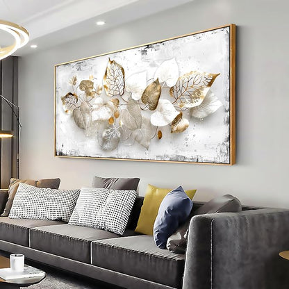 Wall Art Leaf Modern Botanical Artwork Canvas Painting for Living Room Bedroom Dining Room Home Office Decor 30"x60" with Framed
