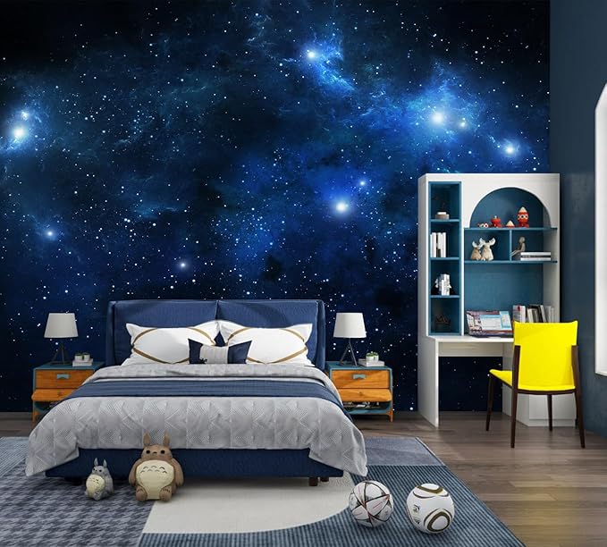 Galaxy Wallpaper Peel and Stick Night Sky Ceiling Self-Adhesive Mural for Living Room Bedroom 157"x108"