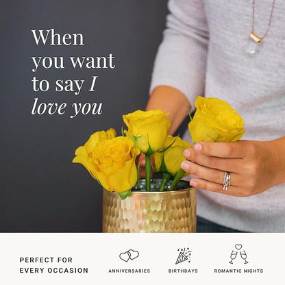 BloomsyBox - Yellow Roses,24 Long Stems, Long Lasting, Hand-Tied in Eco-friendly, Vase Not Included, Fresh Flowers for Delivery – Gift for Birthday, Anniversary, Get Well, Congratulations, Wedding